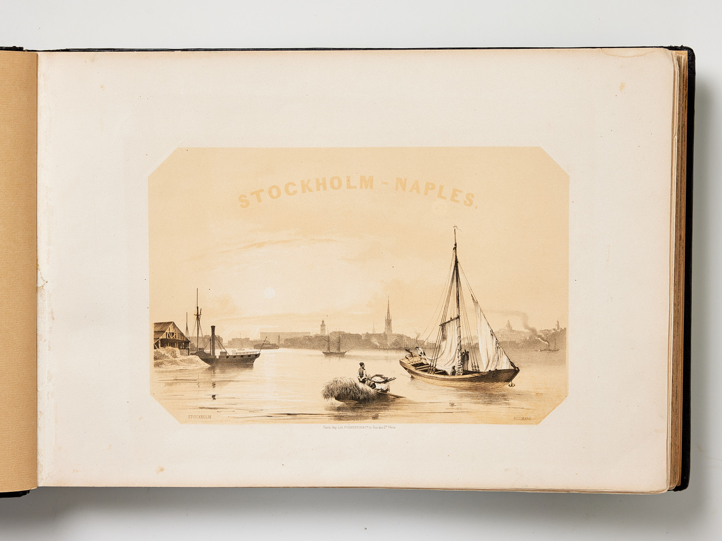 BILLMARK'S CLASSIC TOUR from Stockholm to Naples, 1852, with 100 lithograph plates.
