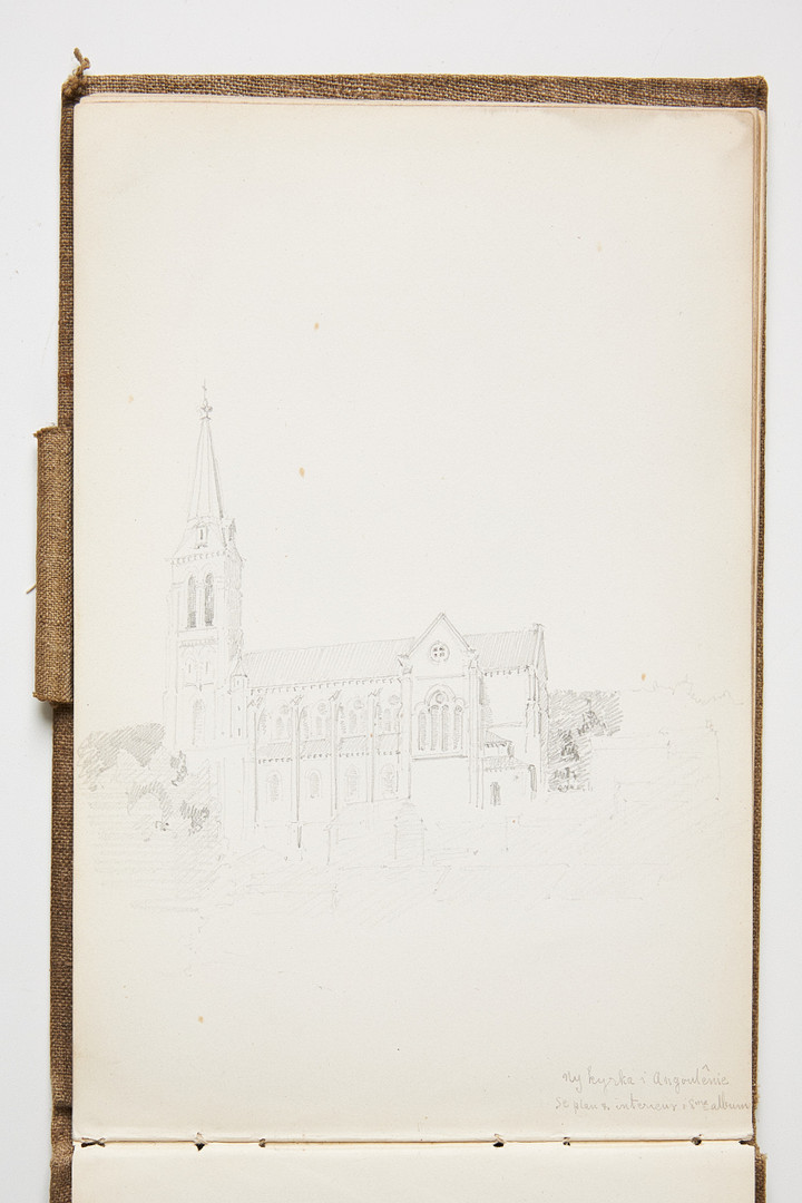 GUSTAV DAHL (1835-1927) tillskriven, 3 ALBUM MED TECKNINGAR FRÅN STUDIERESAN I FRANKRIKE OCH ITALIEN.