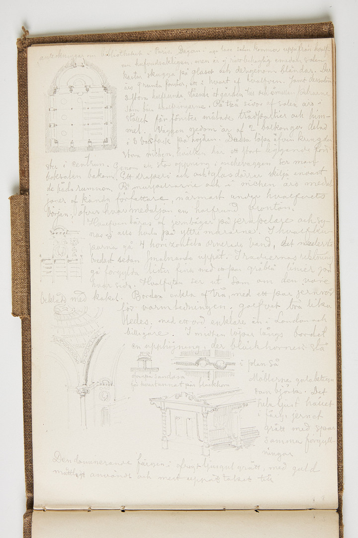 GUSTAV DAHL (1835-1927) tillskriven, 3 ALBUM MED TECKNINGAR FRÅN STUDIERESAN I FRANKRIKE OCH ITALIEN.