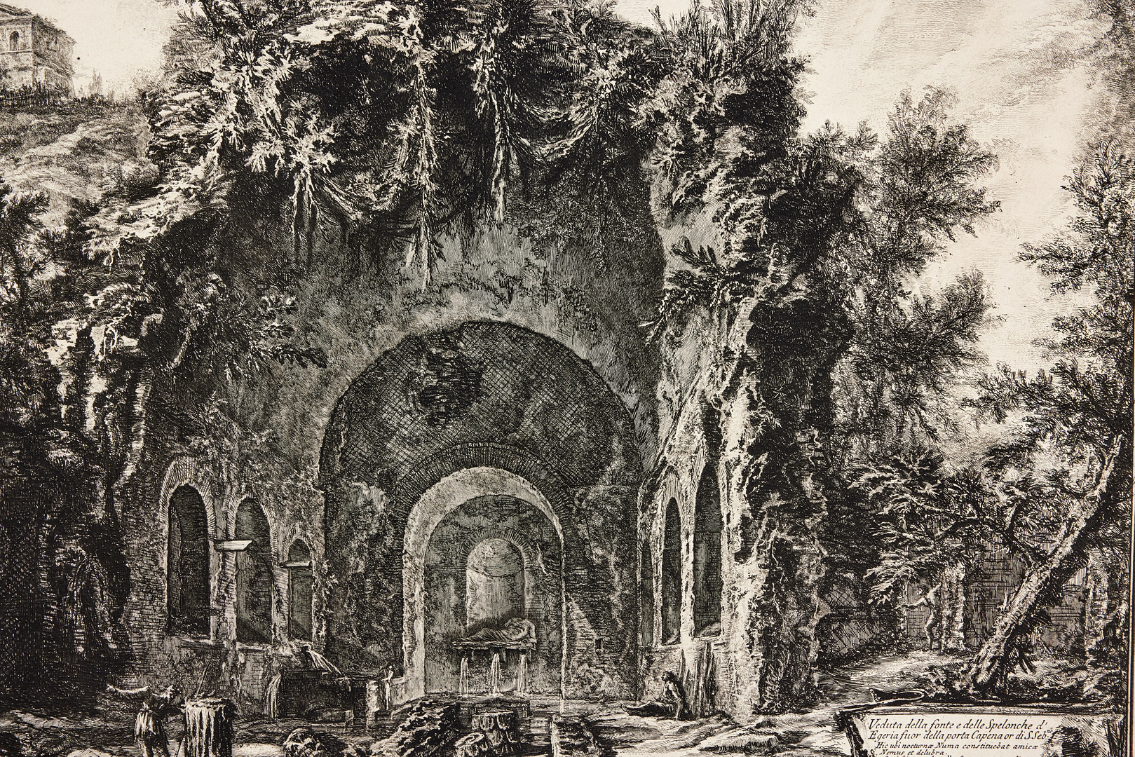 PIRANESI, GROTTO OF EGERIA, ETCHING CA 1766.
