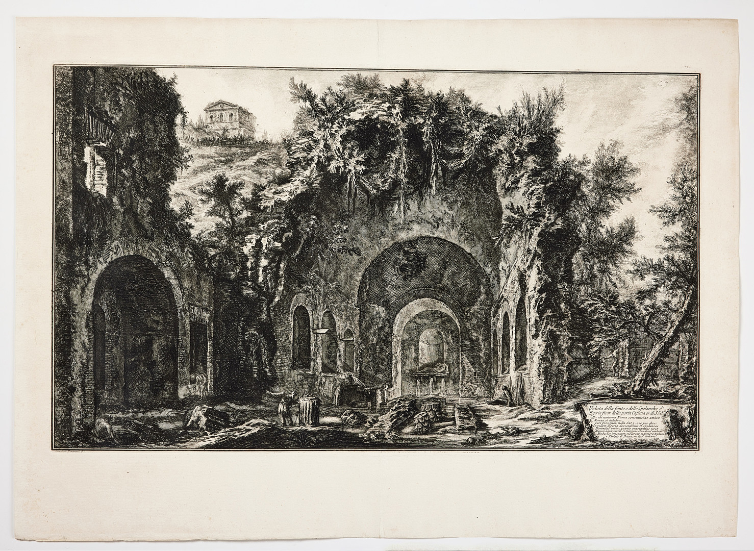 PIRANESI, GROTTO OF EGERIA, ETCHING CA 1766.