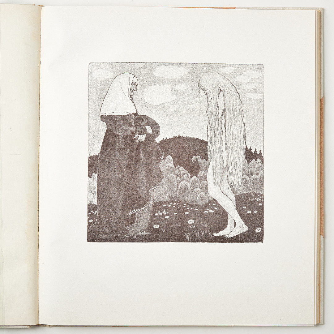 JOHN BAUER, TRETTIO BILDER I MEZZOTYPI TILL ETT URVAL SAGOR I BLAND TOMTAR OCH TROLL, 1918.