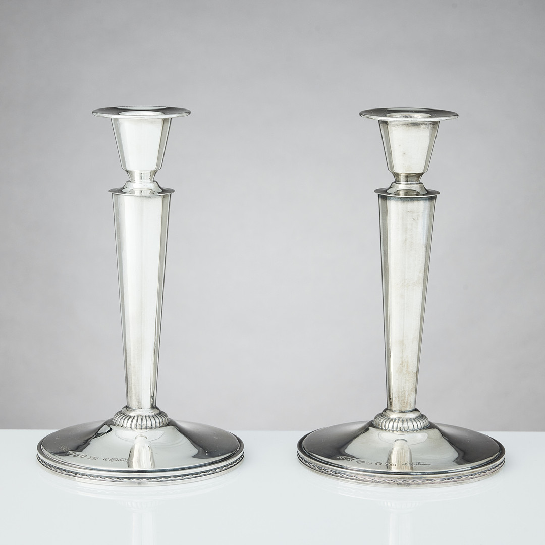 ERIC RÅSTRÖM. Ljusstakar, ett par, silver, Stockholm 1973.