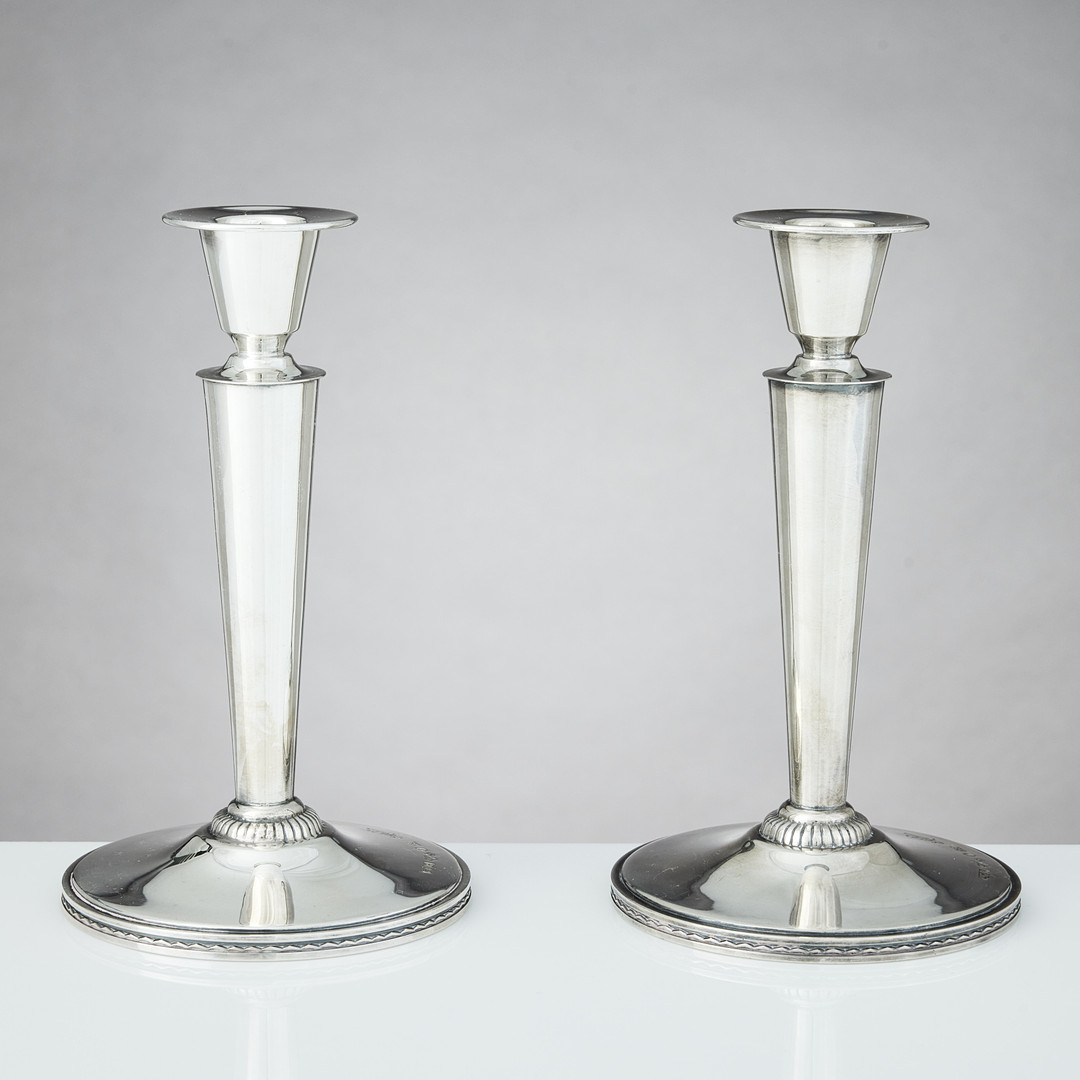 ERIC RÅSTRÖM. Ljusstakar, ett par, silver, Stockholm 1973.