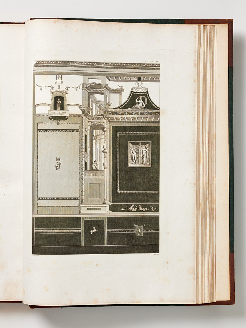 RARE WORK ON POMPEII BY MAZOIS, 1824-39 with 202 plates.