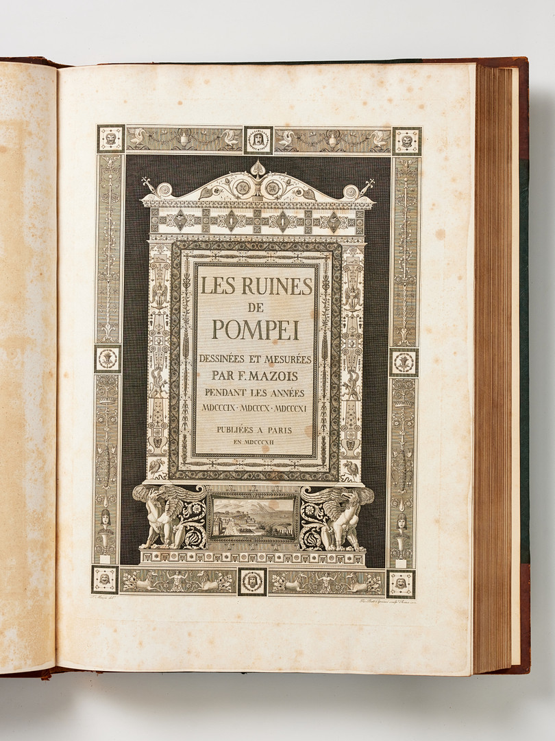 RARE WORK ON POMPEII BY MAZOIS, 1824-39 with 202 plates.