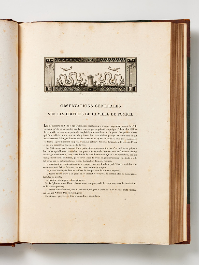 RARE WORK ON POMPEII BY MAZOIS, 1824-39 with 202 plates.