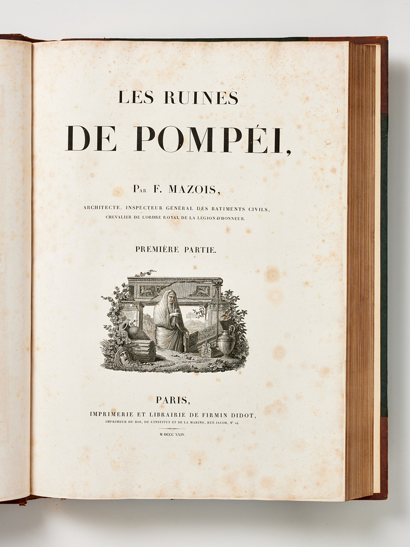 RARE WORK ON POMPEII BY MAZOIS, 1824-39 with 202 plates.