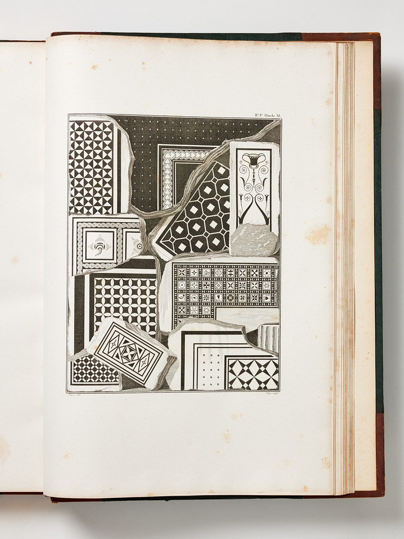 RARE WORK ON POMPEII BY MAZOIS, 1824-39 with 202 plates.