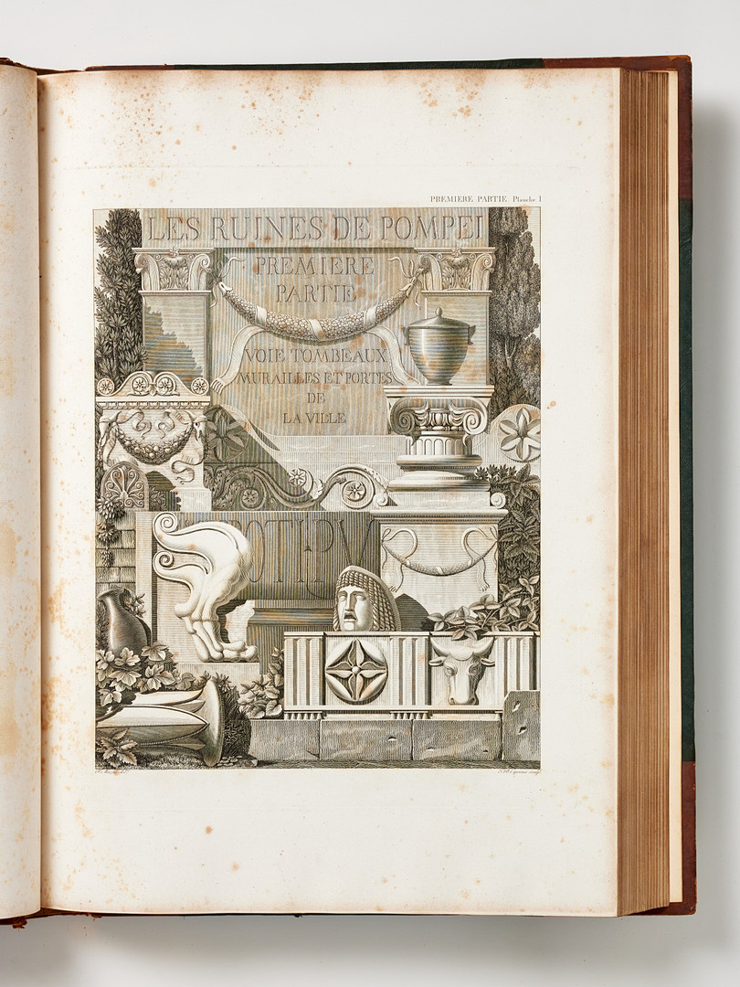 RARE WORK ON POMPEII BY MAZOIS, 1824-39 with 202 plates.