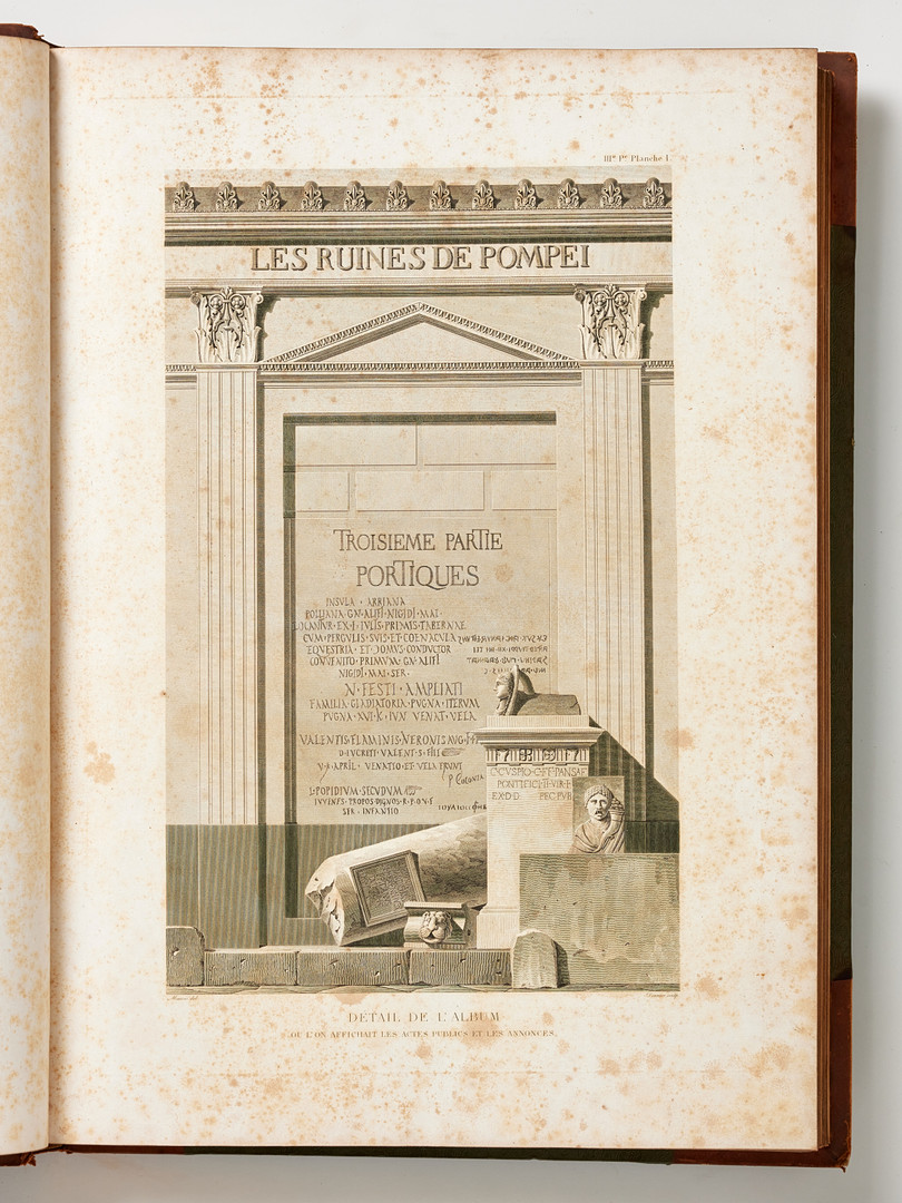 RARE WORK ON POMPEII BY MAZOIS, 1824-39 with 202 plates.