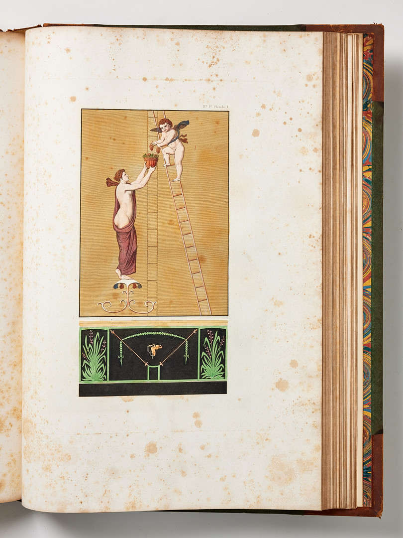 RARE WORK ON POMPEII BY MAZOIS, 1824-39 with 202 plates.
