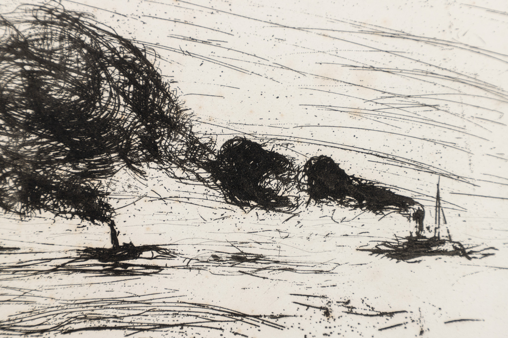 EMIL NOLDE (1867-1956). Segler und drei kleine Dampfer.