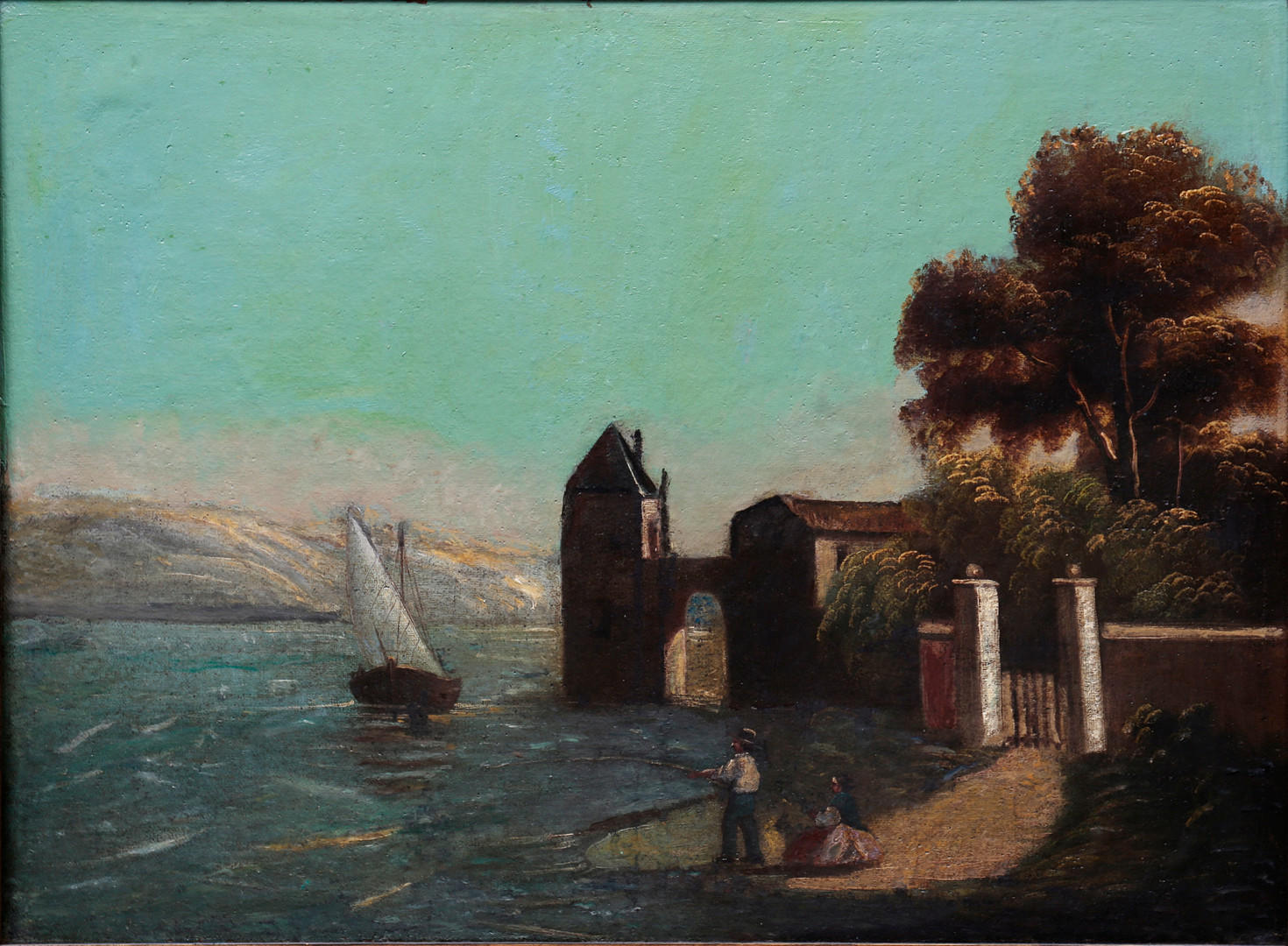 SPANISH SCHOOL, 19TH CENTURY. Lively landscape.