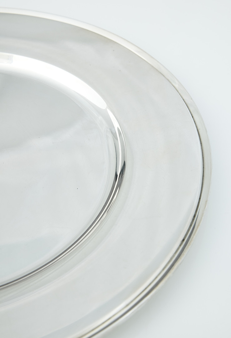 HARALD NIELSEN. Undertallrikar tolv stycken, sterlingsilver, Georg Jensen, Danmark efter 1945. Design nr 600 Y. 