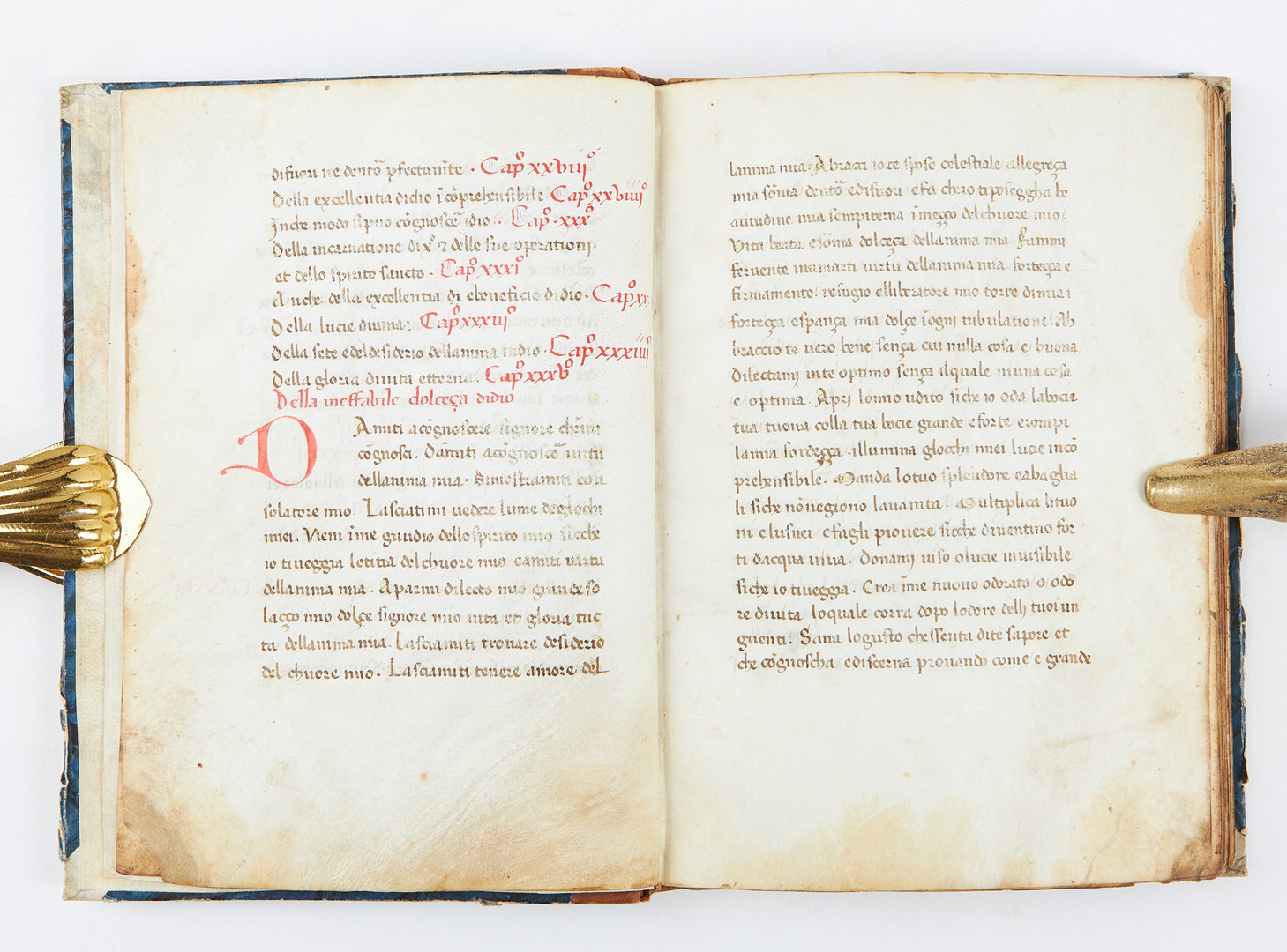 SOLILOQUIA, IN ITALIAN TRANSLATION, DECORATED MANUSCRIPT ON VELLUM ITALY (PERHAPS TUSCANY), 15TH CENTURY.