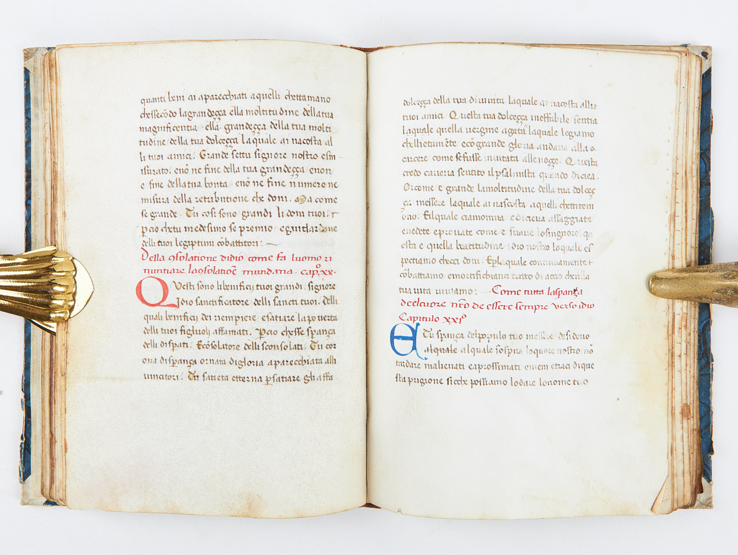 SOLILOQUIA, IN ITALIAN TRANSLATION, DECORATED MANUSCRIPT ON VELLUM ITALY (PERHAPS TUSCANY), 15TH CENTURY.