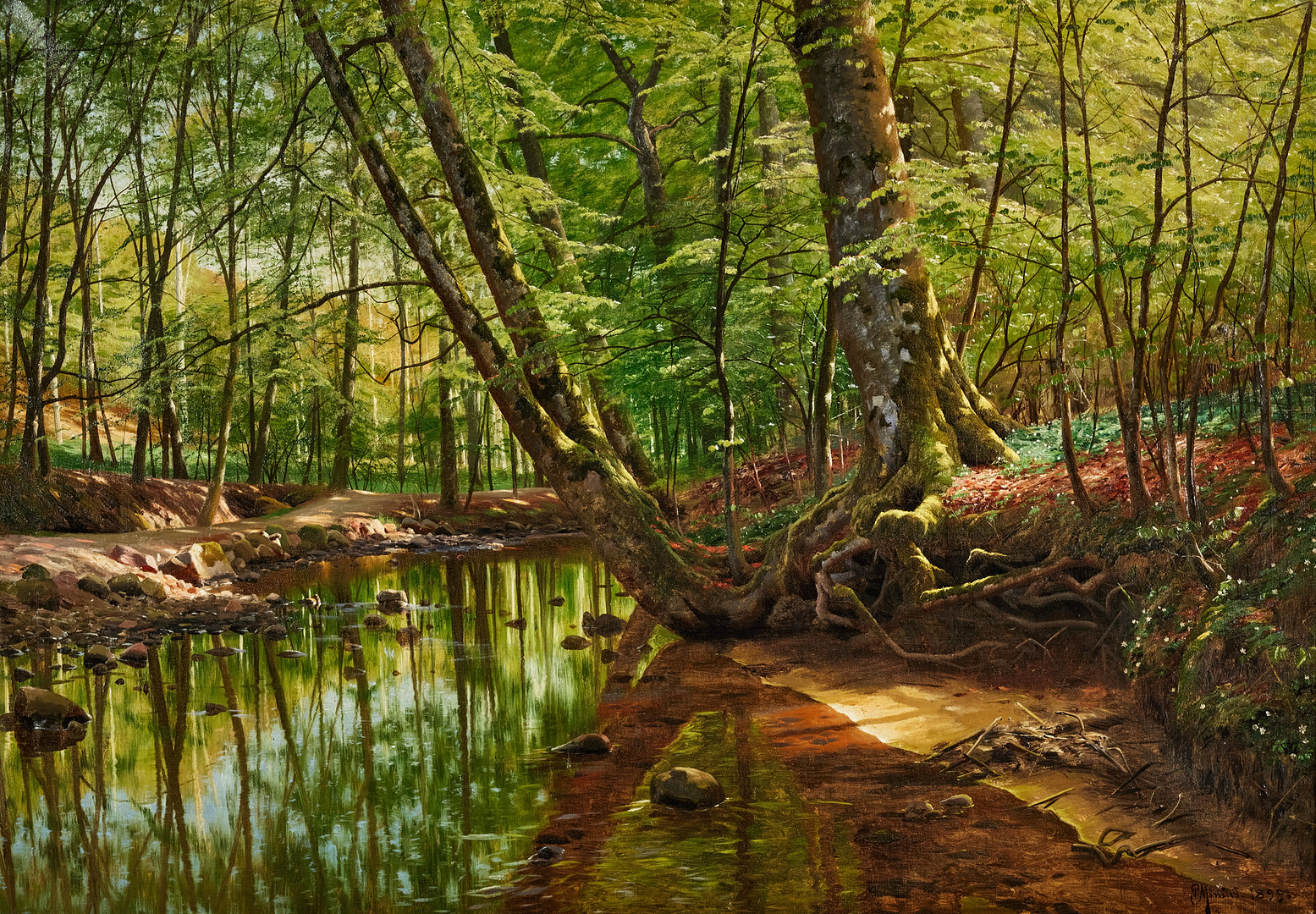 PEDER MØRK MØNSTED (1859-1941). River landscape.