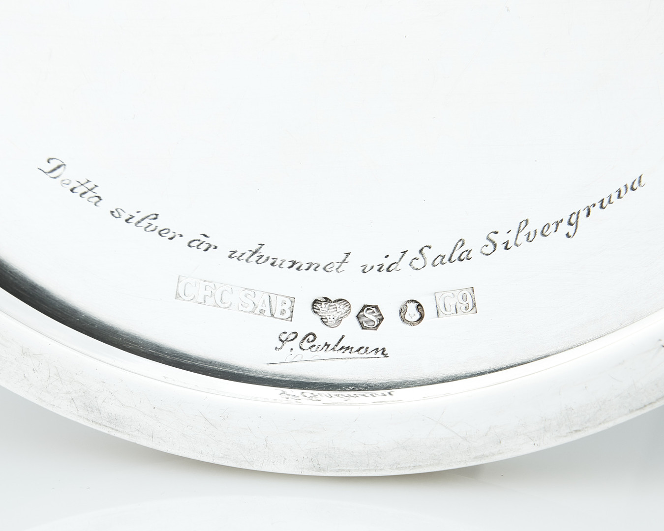CF CARLMAN. Ljusstakar, ett par, silver, Stockholm 1957.