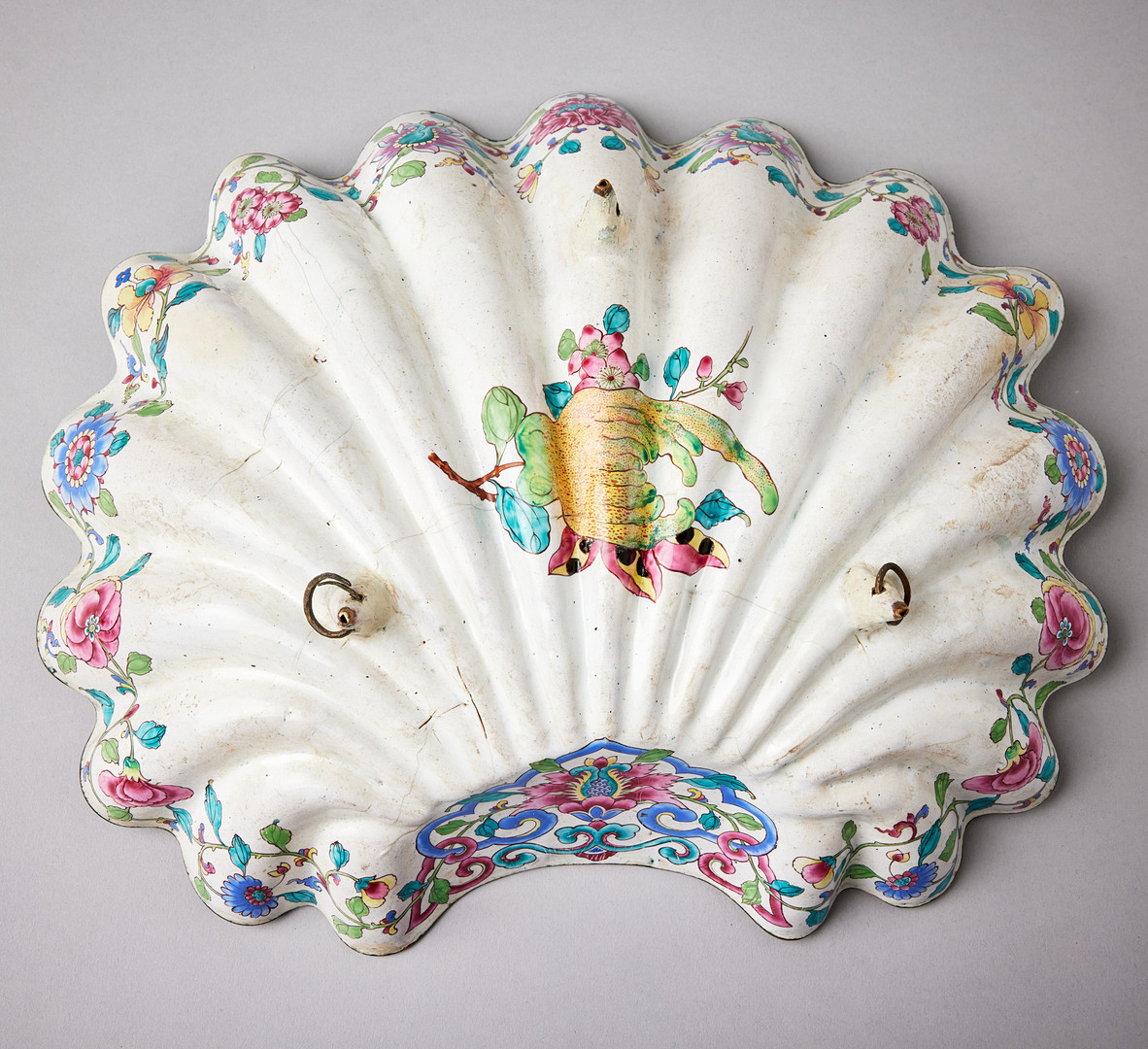 A 'VON HABSBURG DOUBLE-HEADED EAGLE' ENAMEL SHELL BASIN.