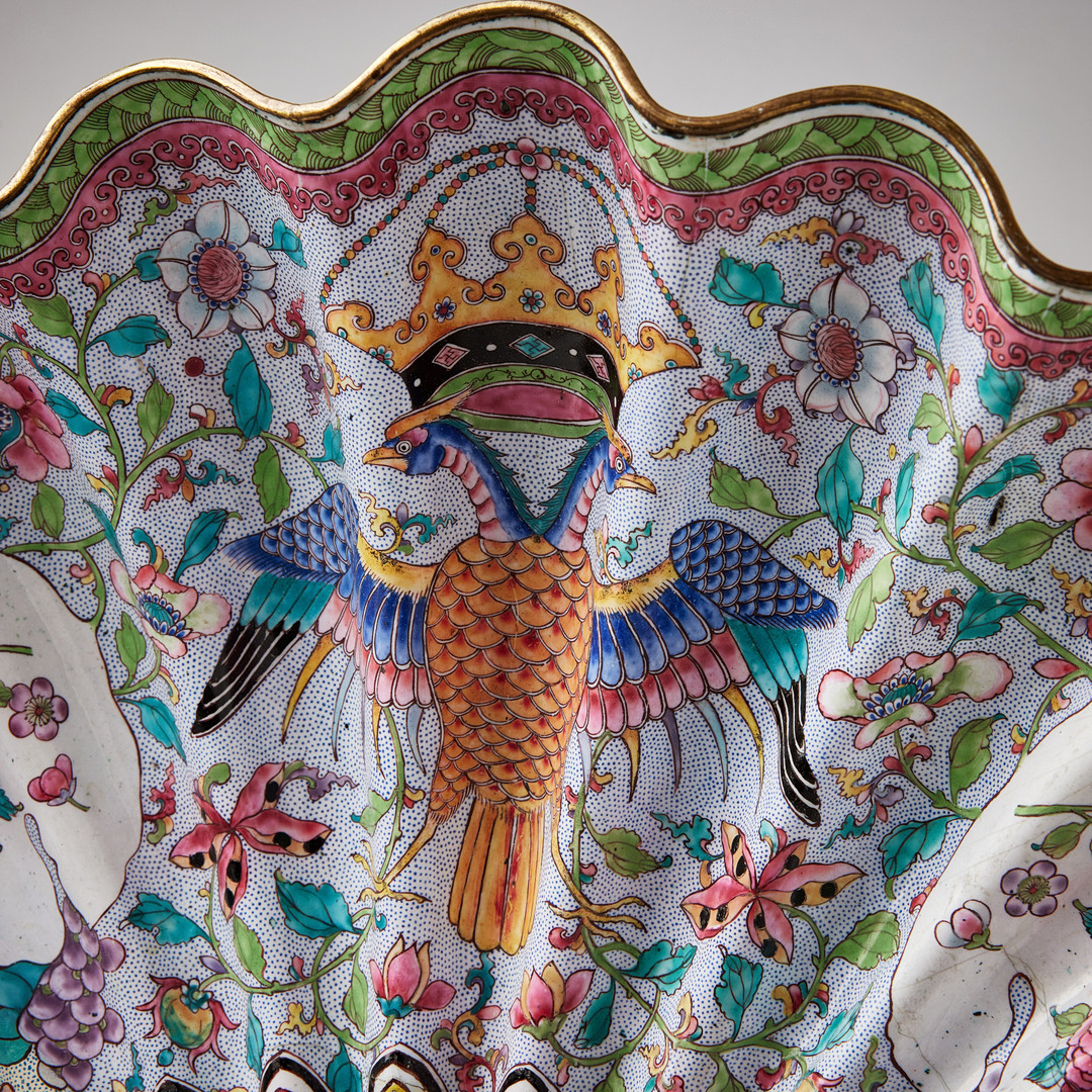 A 'VON HABSBURG DOUBLE-HEADED EAGLE' ENAMEL SHELL BASIN.