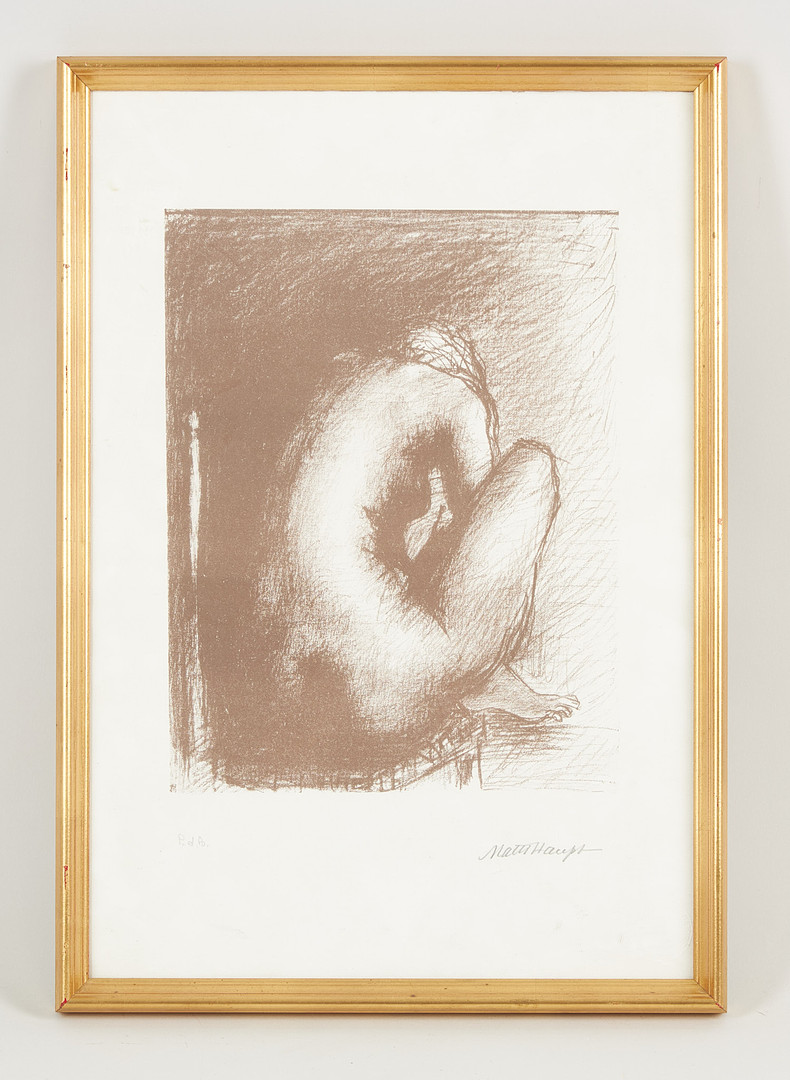 Sittande modell, signerad, litografi, P.d.A.