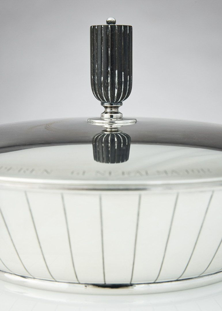 SIGVARD BERNADOTTE. Karott med lock, sterling silver, Georg Jensen & Wendel A/S, Danmark 1945-1951.