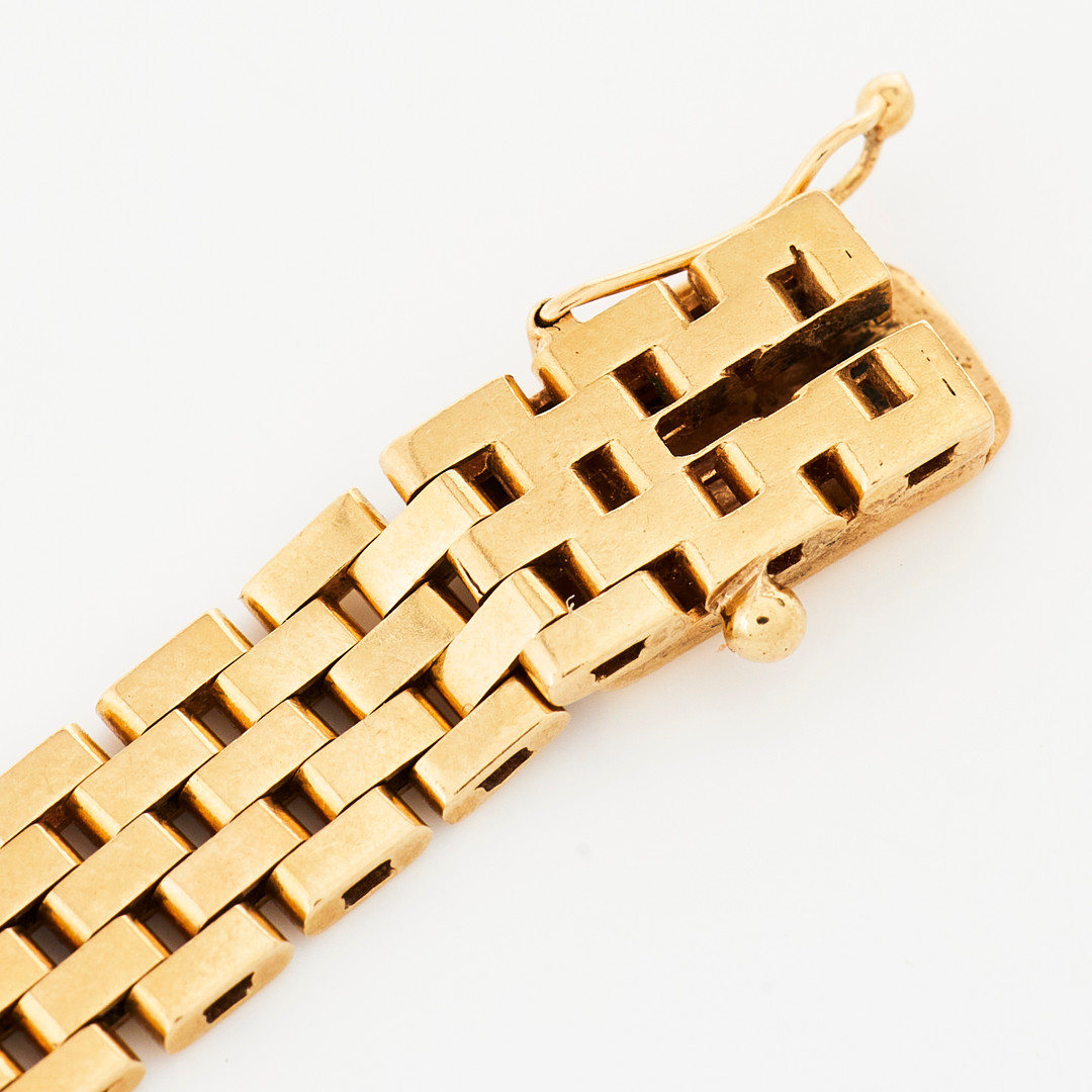 ARMBAND, 18 k guld, korridormatta, Nils-Olofs Guldsmedja, N G Bergqvist, Stockholm 1956.