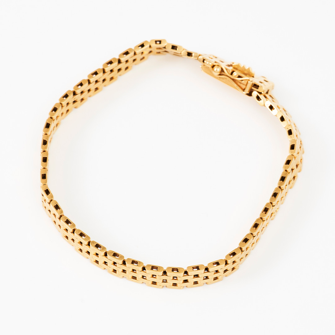 ARMBAND, 18 k guld, korridormatta, Nils-Olofs Guldsmedja, N G Bergqvist, Stockholm 1956.