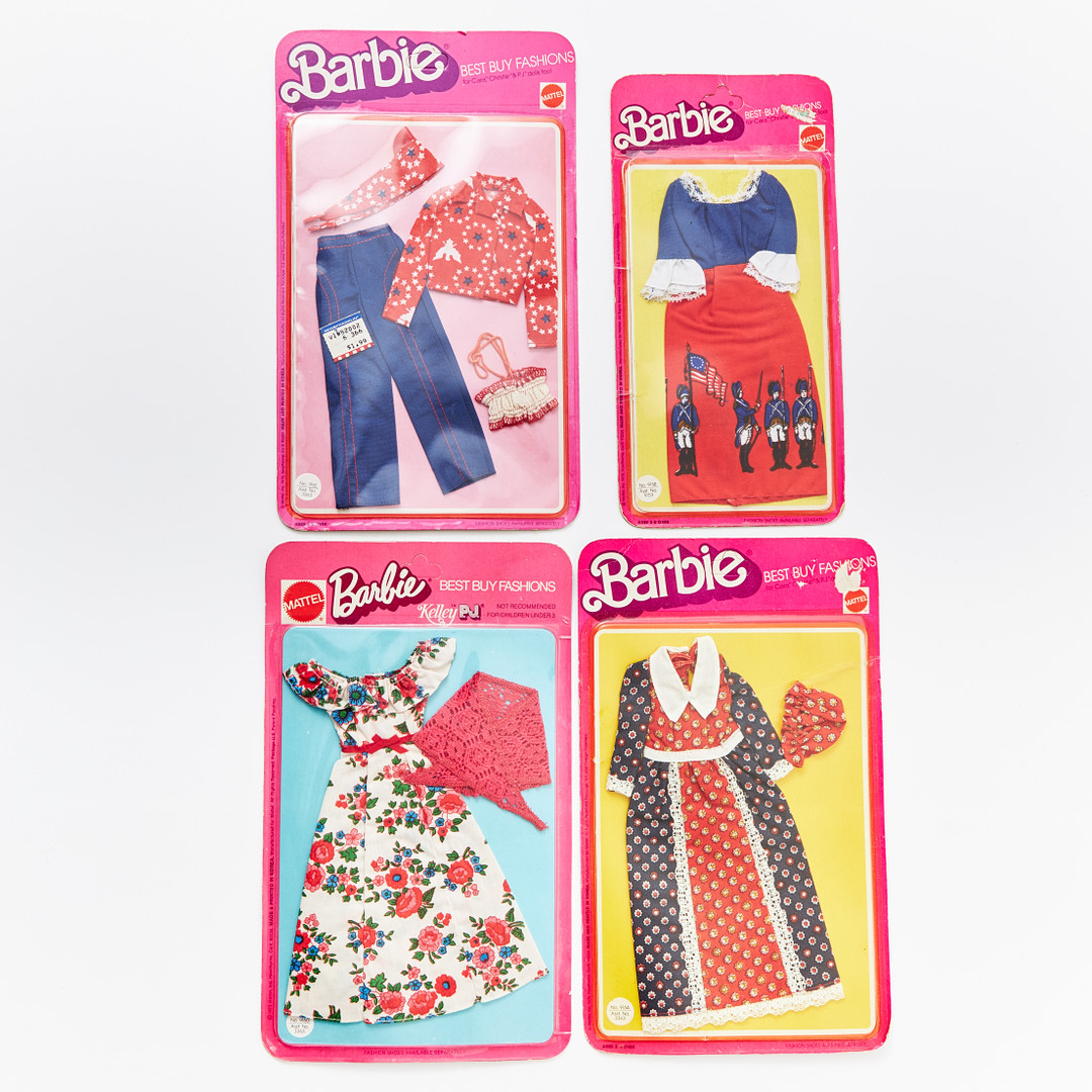 BARBIE AND HER FRIENDS, BBF Outfits, (4), #9158, #9160, #9161, #9164, (1976), Mattel.