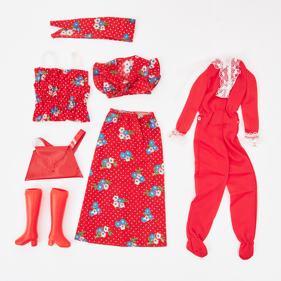 BARBIE AND HER FRIENDS, BBF Outfits (6), #7203, #7204, #7205, #7211, #7414, #7421, (1975), Mattel.