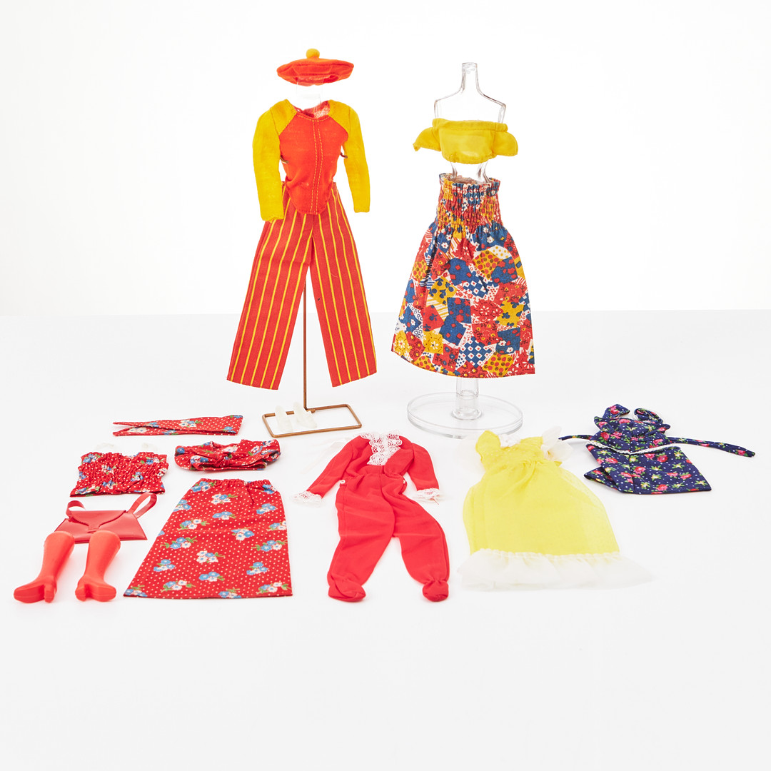 BARBIE AND HER FRIENDS, BBF Outfits (6), #7203, #7204, #7205, #7211, #7414, #7421, (1975), Mattel.