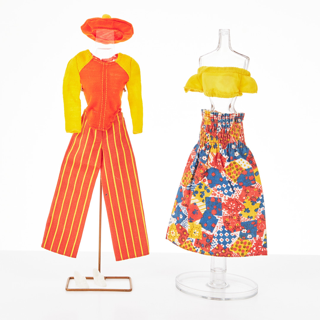 BARBIE AND HER FRIENDS, BBF Outfits (6), #7203, #7204, #7205, #7211, #7414, #7421, (1975), Mattel.
