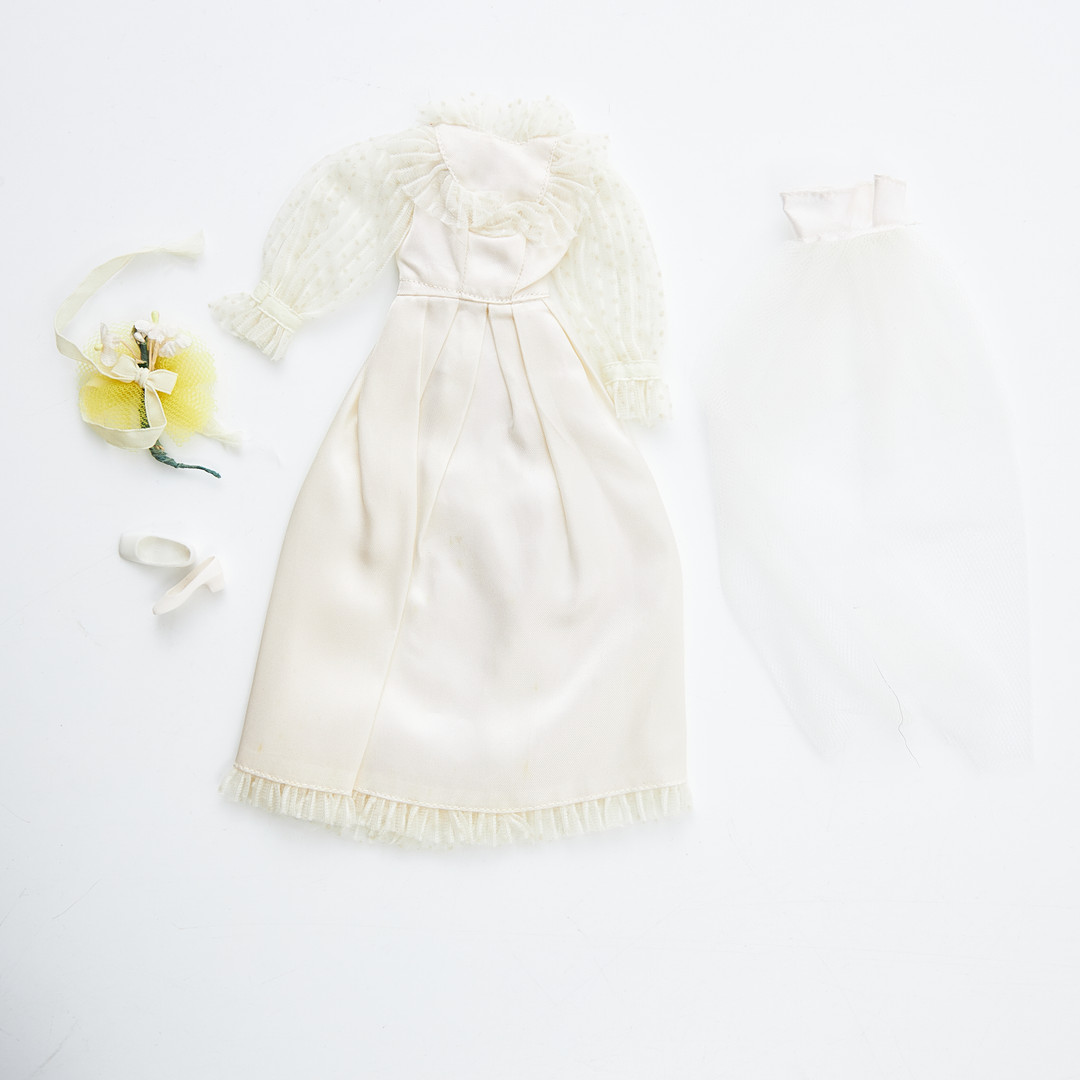 BARBIE AND HER FRIENDS, BBF+GUAG, Outfits, (5), #7839, #7840, Brocade Satin Party, #7841, Party Separates, #7843, Party Dress, #7882 Baby Sits, Sears, (1974-1976), Mattel.