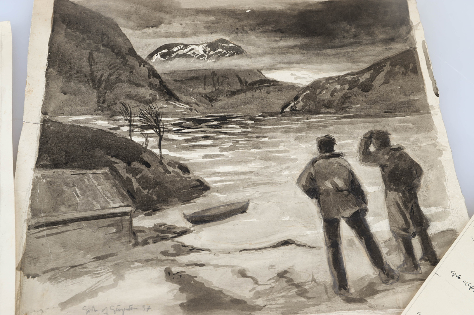 GÖSTA AF GEIJERSTAM. Teckningar, 7+1 st, vinterscener, signerade och daterade 1937-42.