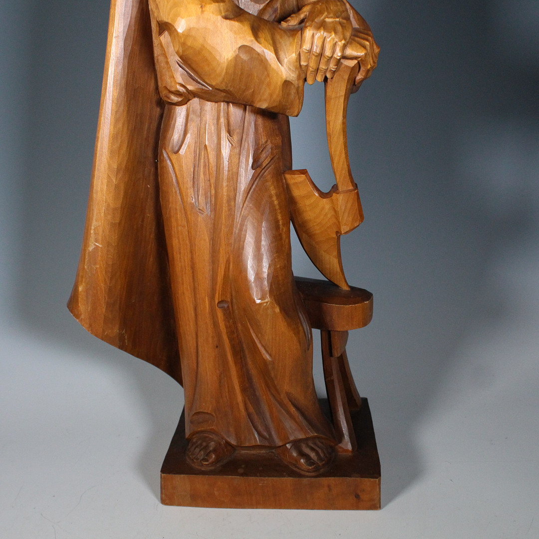 SCHNITZEREI BERGMANN OBERAMMERGAU. Holzskulptur, '' St. Joseph ''.
