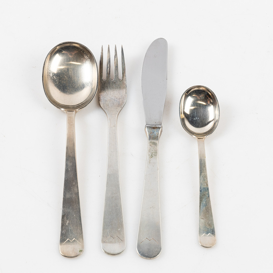 WIWEN NILSSON. Bestickuppsättning, 48 delar, silver, Lund 1945.