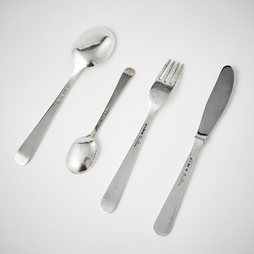 WIWEN NILSSON. Bestickuppsättning, 48 delar, silver, Lund 1945.