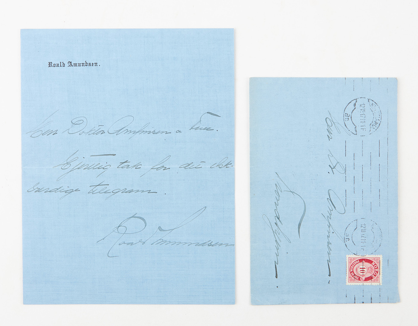 AUTOGRAPH LETTER SIGNED BY ROALD AMUNDSEN.