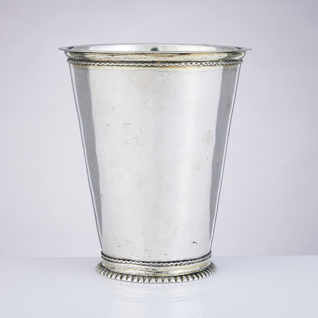 ANDERS WILHELM MALTHOW. A parcel gilt silver beaker, Stockholm 1709. Karolinsk.