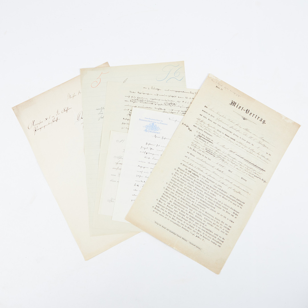 WILHELM RÖNTGEN, COLLECTION OF 6 DOCUMENTS, including signed tenancy agreement 1905.