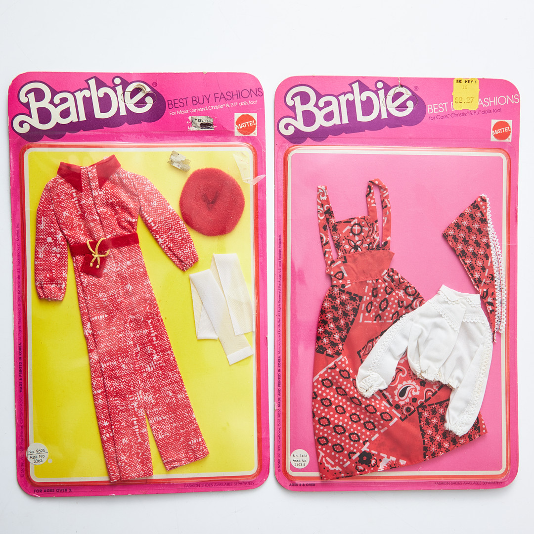 BARBIE AND HER FRIENDS, BBF Outfits, (8), #1900, #2222, #2225, #2227, #2561, #7423, #9625, #9658, (1975-1980), Mattel.