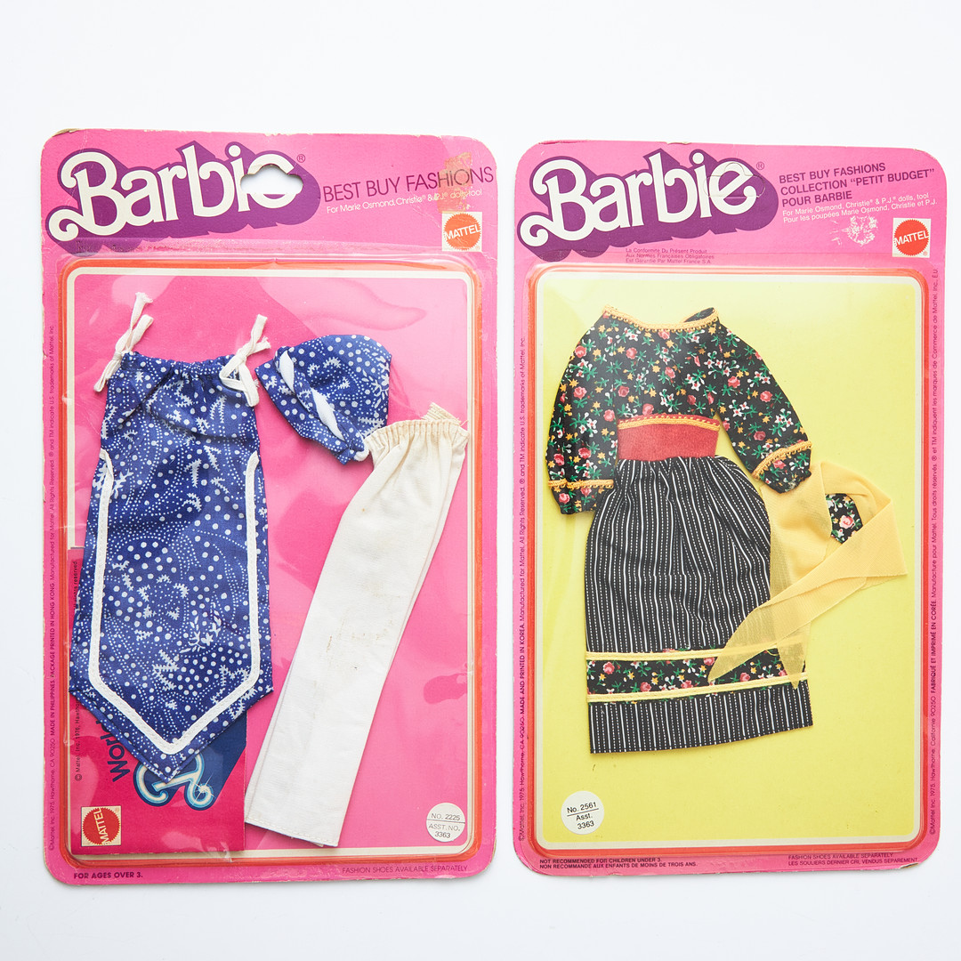 BARBIE AND HER FRIENDS, BBF Outfits, (8), #1900, #2222, #2225, #2227, #2561, #7423, #9625, #9658, (1975-1980), Mattel.