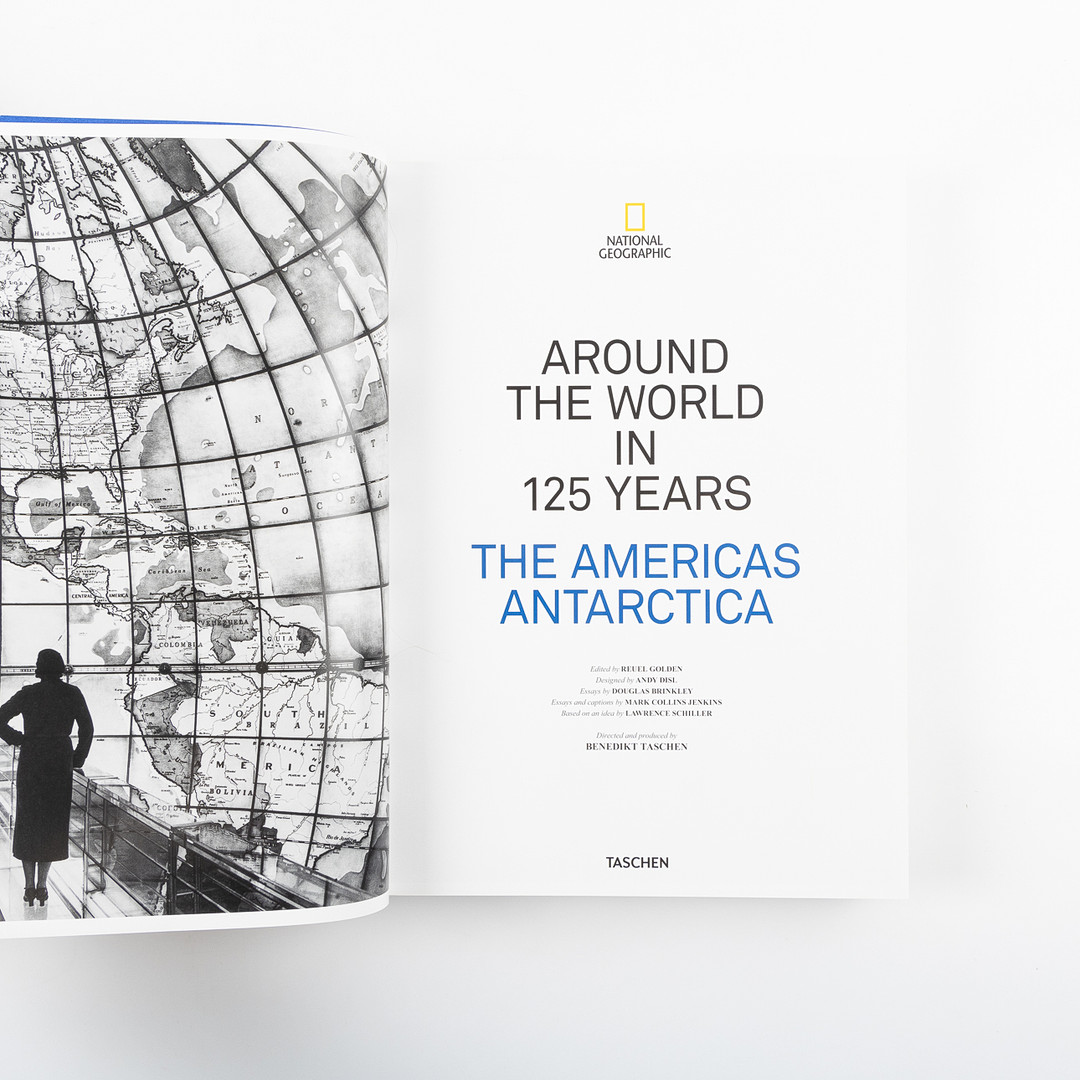 BÖCKER, 3 stycken, National Geographic in 125 years, Europe Africa, Asia Oceania, The Americas Antarctica, Taschen.
