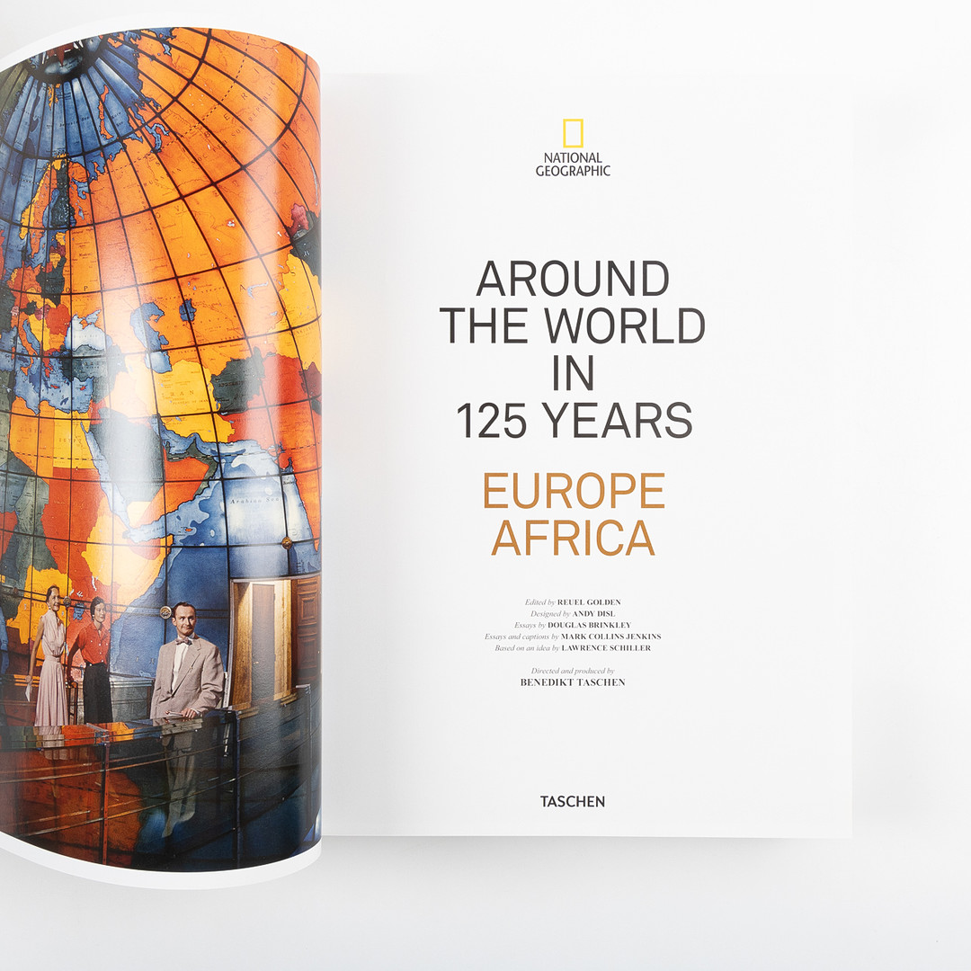 BÖCKER, 3 stycken, National Geographic in 125 years, Europe Africa, Asia Oceania, The Americas Antarctica, Taschen.