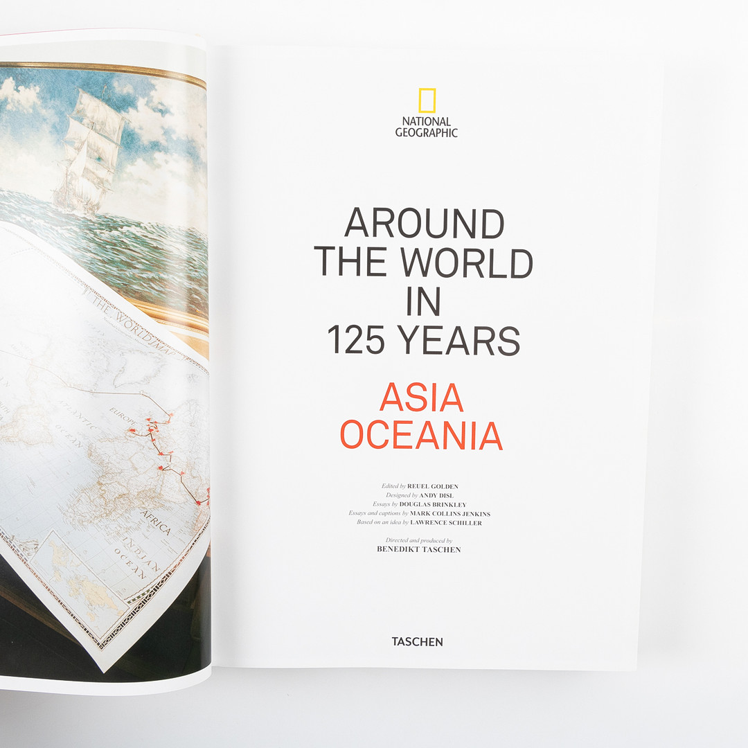 BÖCKER, 3 stycken, National Geographic in 125 years, Europe Africa, Asia Oceania, The Americas Antarctica, Taschen.