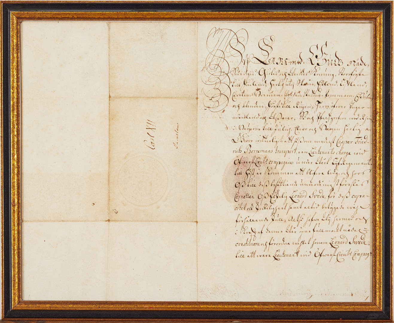 KARL XII - UNDERTECKNAT DOKUMENT, Jaroslavice 1706.