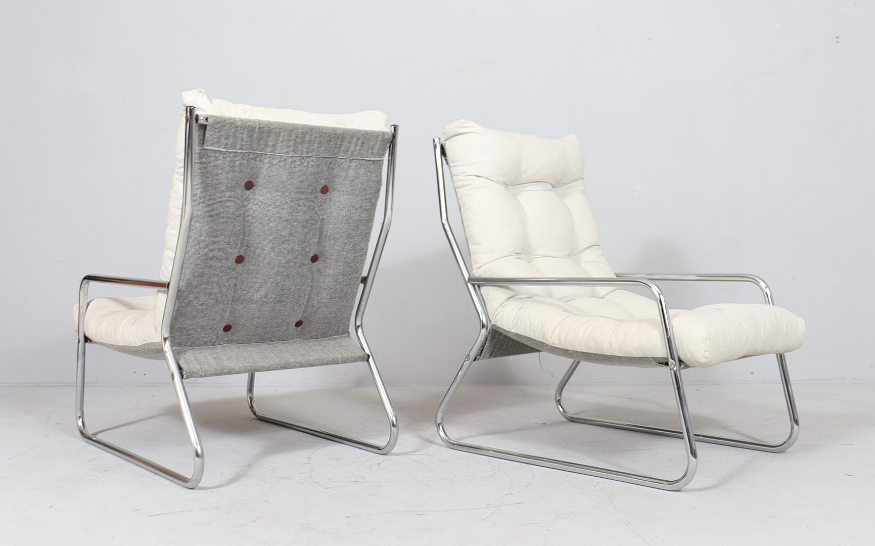 2er Set, Mid Century Freischwinger/Sessel von Gillis Lundgren für Ikea, Schweden, 1970er Jahre.