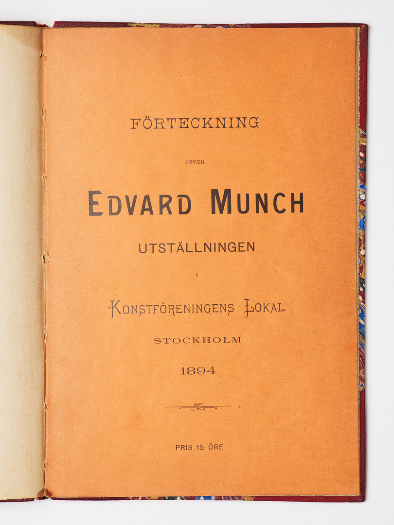 RARE EDVARD MUNCH CATALOGUE, Stockholm 1894.