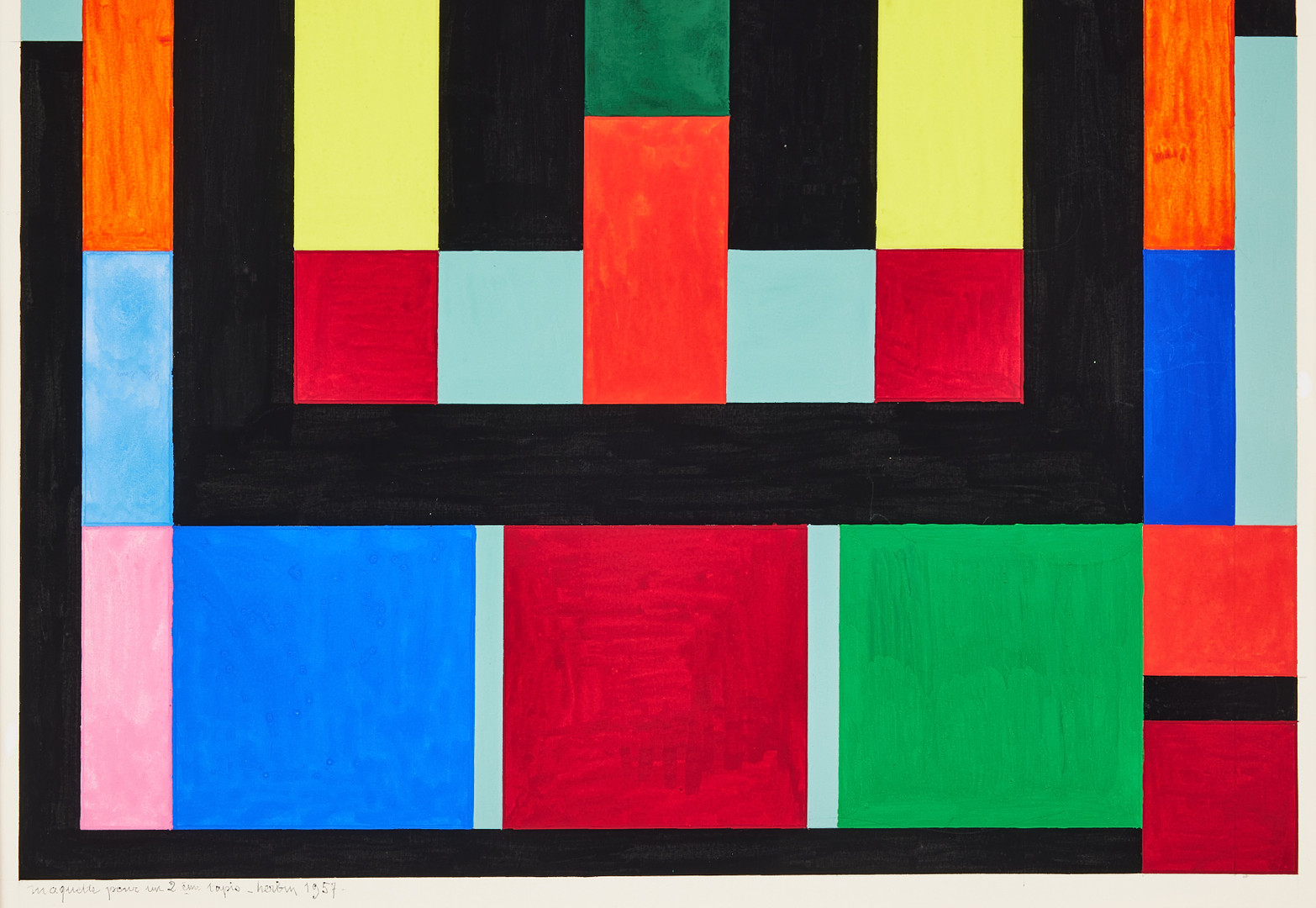 AUGUSTE HERBIN. Geometrisk komposition med kvadrat.